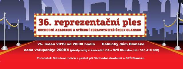 Pozvánka na 36. reprezentační ples školy