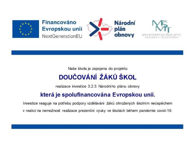 DOUČOVÁNÍ ŽÁKŮ ŠKOL